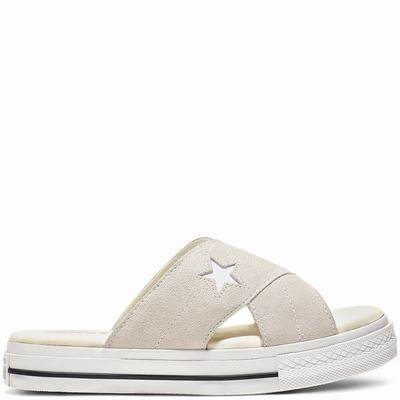 Converse One Star Sandalism Slip - Naisten Tennarit - Beige/Valkoinen